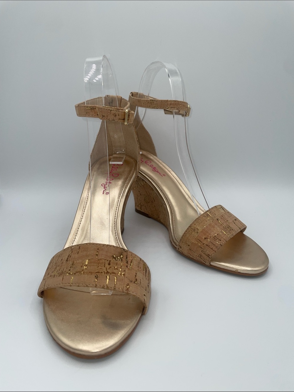 Lilly Pulitzer Cork Natural Ankle-Strap Wedge Sandals